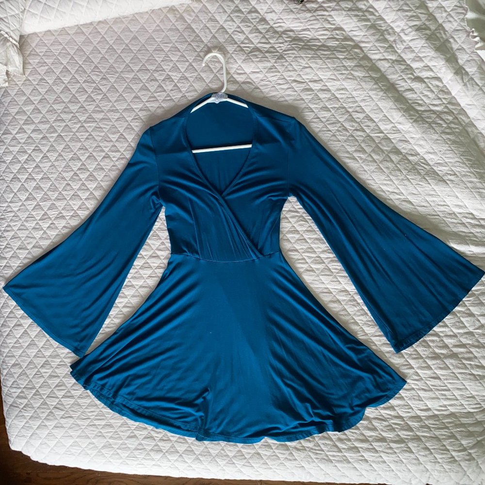 Green Bell Sleeve Dress